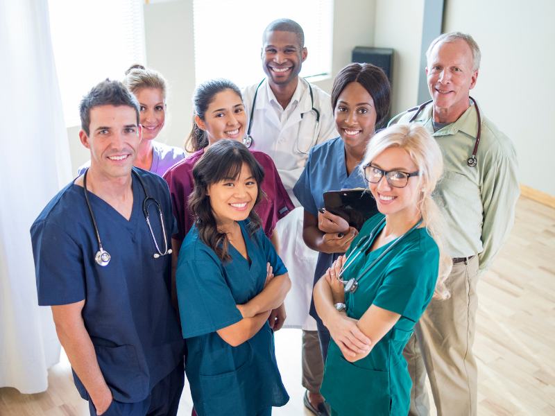 Team of smiling healthcare professionals